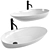 Greta Opzetwastafel - Glans Wit 3D model small image 1