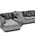 Luxury Flexform Grandemare Chaise Sofa 3D model small image 4