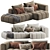Modern Shamara Sofa Set: Multicolor Options 3D model small image 2