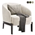 Elegant Concorde Armchair in 3 Colors 3D model small image 1