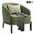 Elegant Concorde Armchair in 3 Colors 3D model small image 3