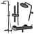 Yoyo Bathroom Fixtures Set with Showerhead 3D model small image 3