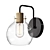 Elegant Black Gold Wall Sconce 3D model small image 1