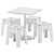 Modern Steel Cafe Table & Stool 3D model small image 6