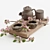 Spring Tea Flowers Decor Set 3D model small image 1