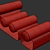 Modern Metal Chair Ottoman Set 3D model small image 4