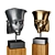Amun Portrait Sculpture with Pedestal 3D model small image 4