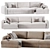 Velvet Beige Corner Sofa Biani 3D model small image 1
