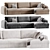 Velvet Beige Corner Sofa Biani 3D model small image 2