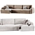 Velvet Beige Corner Sofa Biani 3D model small image 3