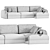 Velvet Beige Corner Sofa Biani 3D model small image 4