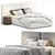 Modern White Bed Level 06 3D model small image 3