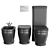 Time Collection Ceramic Bathroom Set 3D model small image 2