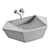 Glossy White Vanity Basin Sink 3D model small image 3