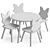 Kids Table and Chairs Set 3D model small image 5