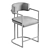 Velvet Half-Bar Stool with Backrest 3D model small image 4