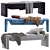 CB2 Anthracite Velvet Bench, Modern 3D model small image 7