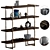Modern Metal Shelf Sculpture 3D model small image 1