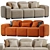 Modern Black Sofa Set 2014 3D model small image 1