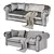 Modular Sofa Bed Brio LORUSSO 3D model small image 3