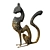 Metal Cat Figurine Home Decor 3D model small image 1