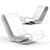 Modern Plastic Low Lounge Chair 3D model small image 3