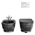 Time Wall-Hung Ceramic Toilet & Bidet 3D model small image 2