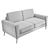 Elegant 3-Seater Mustard Sofa 3D model small image 2