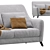 Elegant Velvet Latte Sofa Divan 3D model small image 2