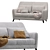 Elegant Velvet Latte Sofa Divan 3D model small image 4