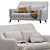 Elegant Velvet Latte Sofa Divan 3D model small image 5