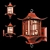 Antiqued Ming Red Wall Lantern 3D model small image 1