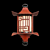 Antiqued Ming Red Wall Lantern 3D model small image 4