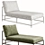 Vintage Rustic Military Canvas Chaise 3D model small image 2