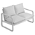 Eucalyptus 2-Seater Solid Wood Sofa 3D model small image 2