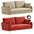 Modern Park Sofa in Velvet 3D model small image 1