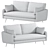 Modern Park Sofa in Velvet 3D model small image 3