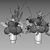  Hydrangea Delphinium Eucalyptus Set 3D model small image 7