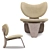 Sleek Hourglass Armchair Molded Glass 3D model small image 4