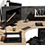 High-Quality Brown Black Office Set 3D model small image 4