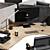 High-Quality Brown Black Office Set 3D model small image 5