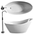 Elegant Andreia White Freestanding Bath 3D model small image 1