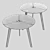 Round Peony Dining Table, Black/White 3D model small image 2