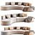 Lennox Boucle Cream Sofa 3D model small image 1