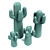 Cacti Plastic Sculpture Set 3D model small image 3