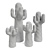 Cacti Plastic Sculpture Set 3D model small image 6