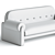 Modern Eco Burnt Orange Sofa 3D model small image 3