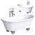 Aurora Bijoux White Bathtub 3D model small image 1