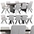 Elegant Dining Chair & Table 3D model small image 1