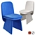 Baxter JODIE Chair in Blue and White Nubuck 3D model small image 1
